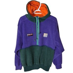 GIORDANO Men’s Vintage Pullover Fleece Sweater Hooded Colourblock Gear Small